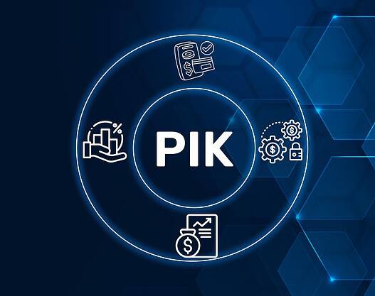 PIK Payment in Kind concept.A type of financing arrangement where interest or dividends are paid in the form of additional securities or assets, instead of cash